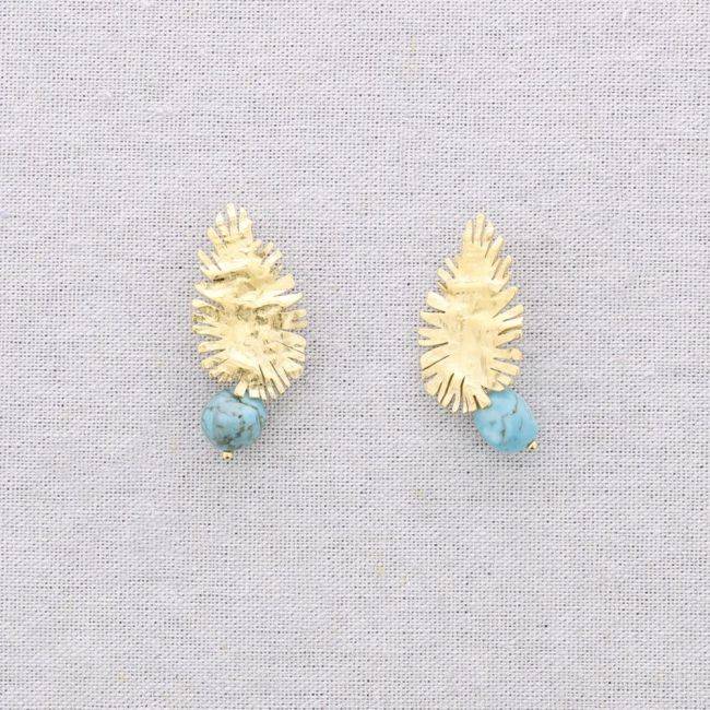 PENDIENTES ACERO COLGANTE PIEDRA