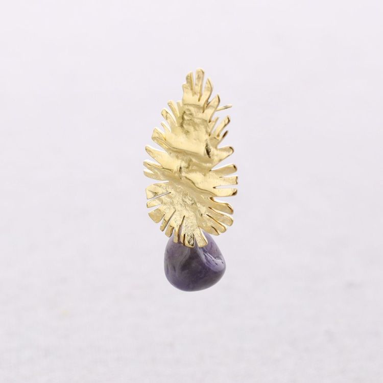 PENDIENTES ACERO COLGANTE PIEDRA