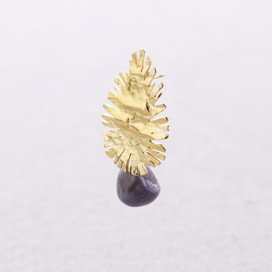 PENDIENTES ACERO COLGANTE PIEDRA
