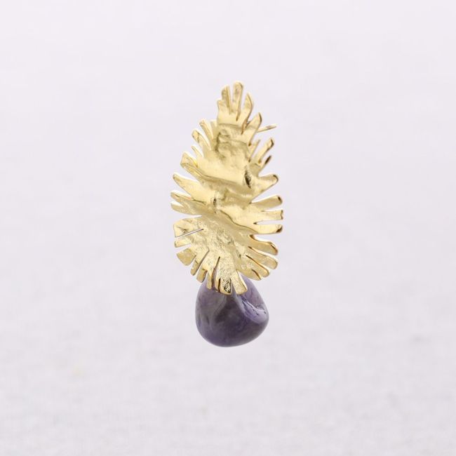 PENDIENTES ACERO COLGANTE PIEDRA