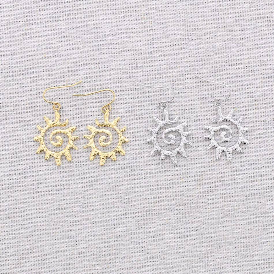 PENDIENTES ACERO COLGANTE SOL