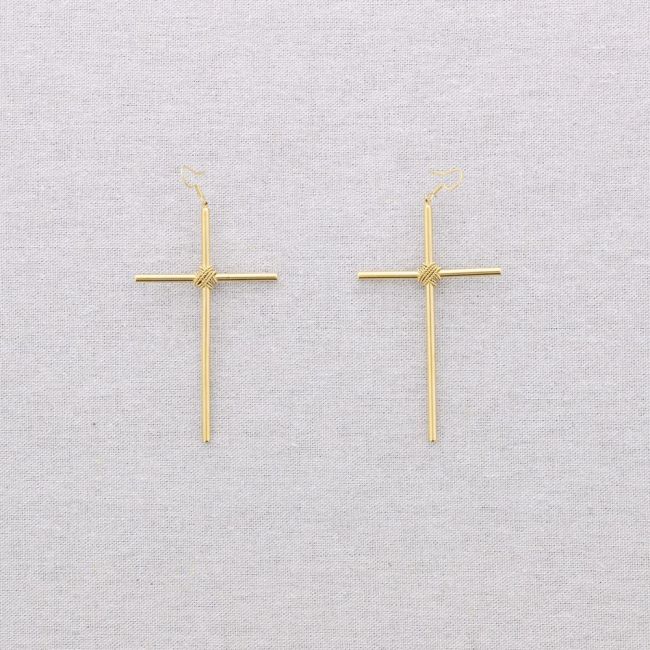PENDIENTES ACERO COLGANTE CRUZ