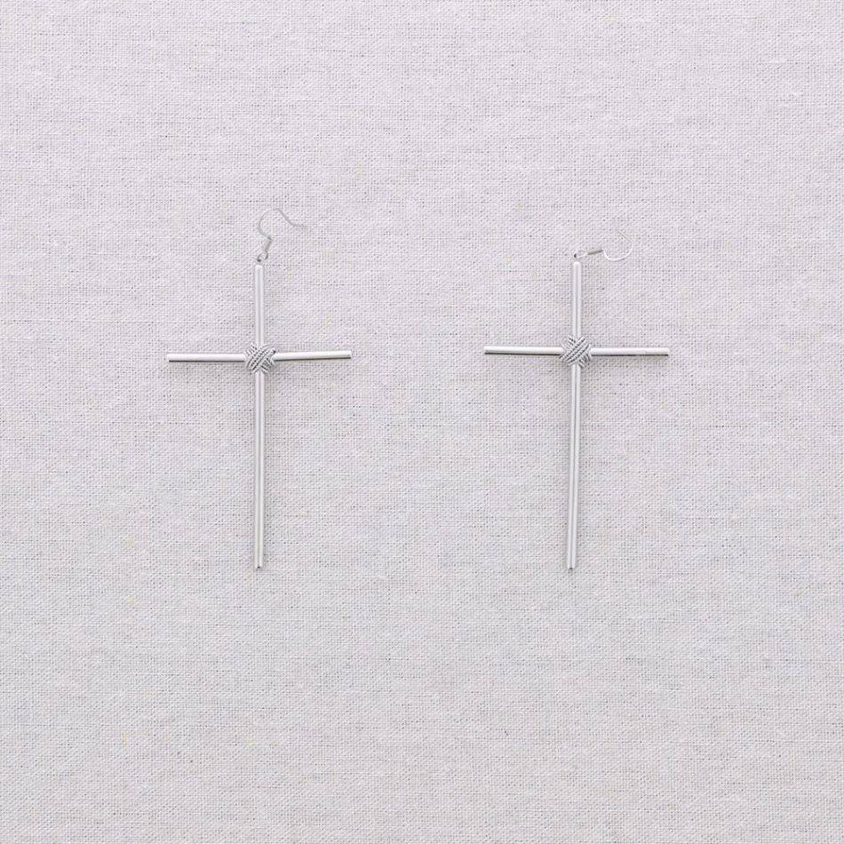 PENDIENTES ACERO COLGANTE CRUZ