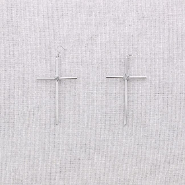 PENDIENTES ACERO COLGANTE CRUZ