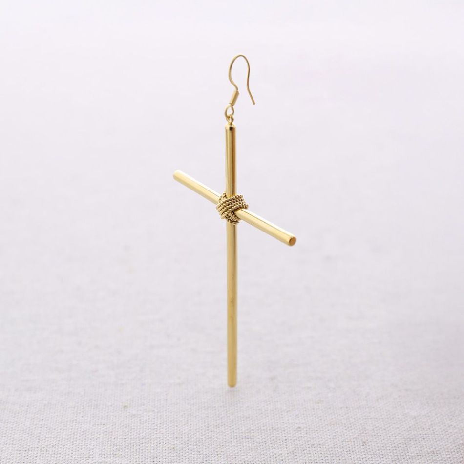 PENDIENTES ACERO COLGANTE CRUZ