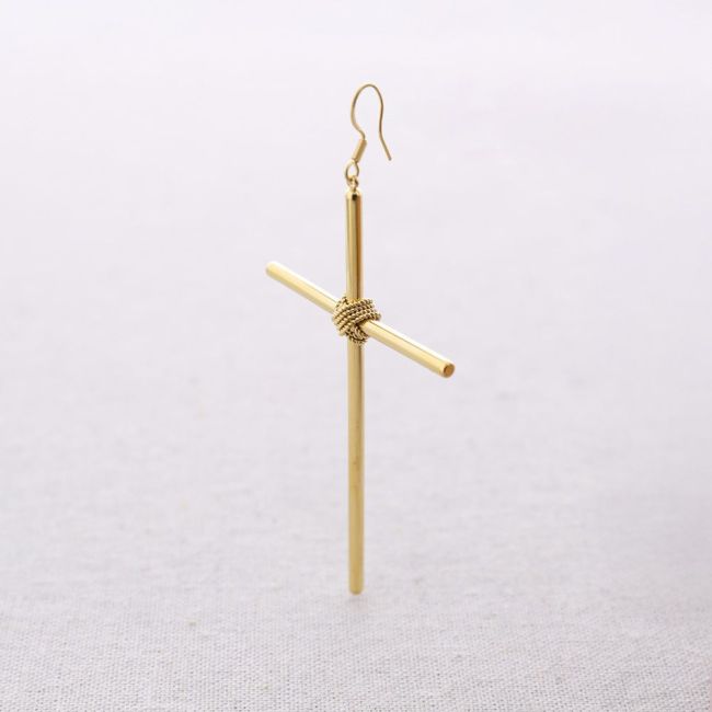 PENDIENTES ACERO COLGANTE CRUZ