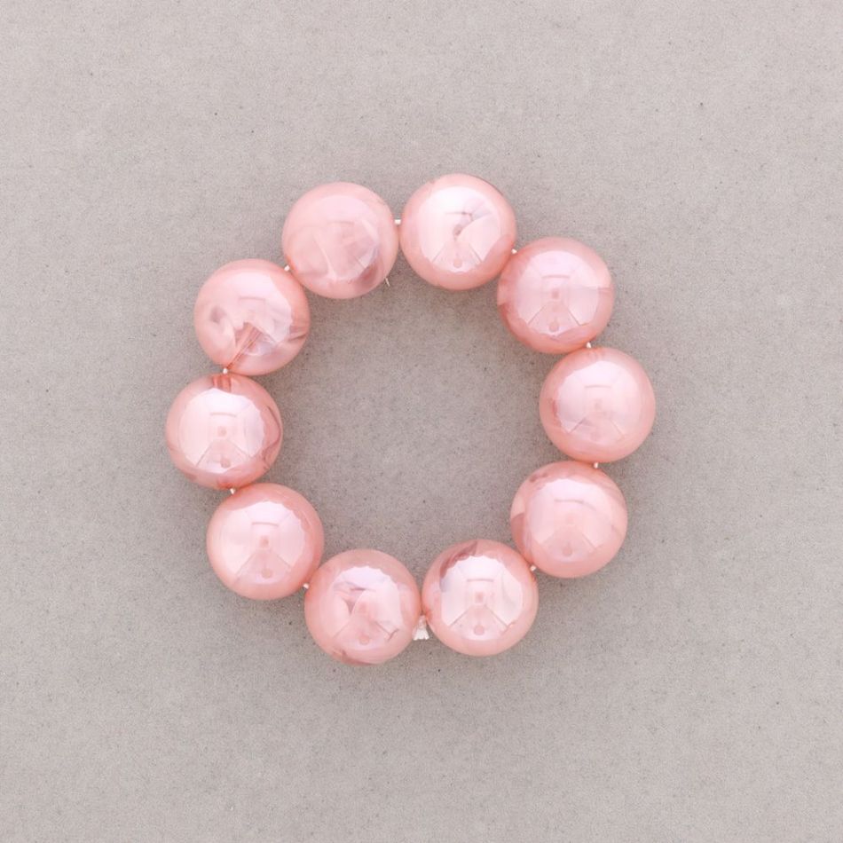 PULSERA ELÁSTICA CUENTAS BOLAS RESINA