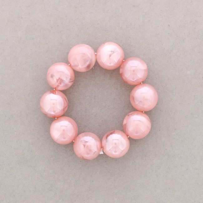 PULSERA ELÁSTICA CUENTAS BOLAS RESINA