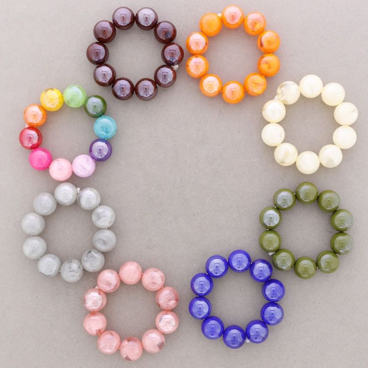 PULSERA ELÁSTICA CUENTAS BOLAS RESINA 2