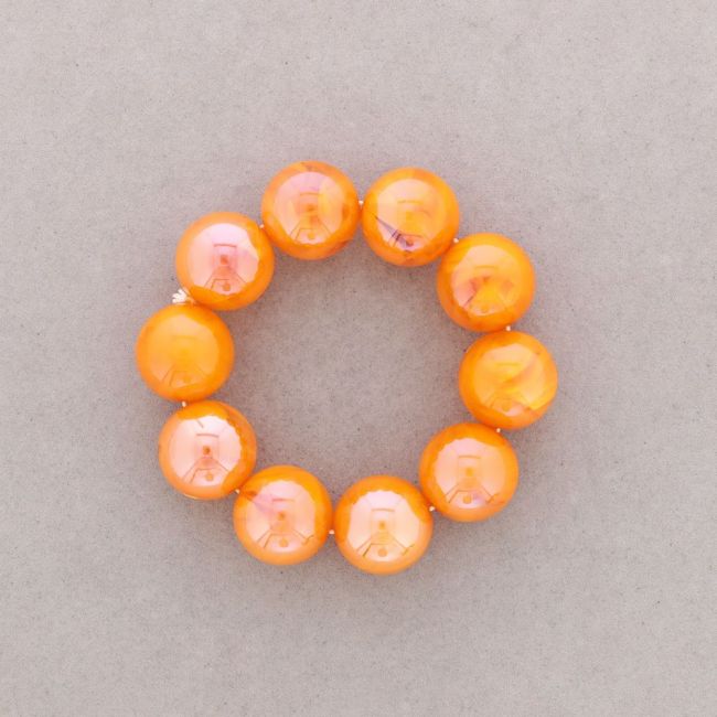 PULSERA ELÁSTICA CUENTAS BOLAS RESINA