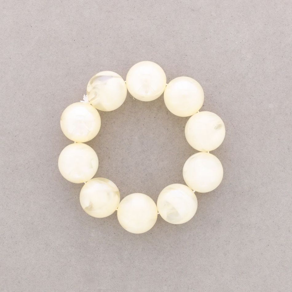 PULSERA ELÁSTICA CUENTAS BOLAS RESINA