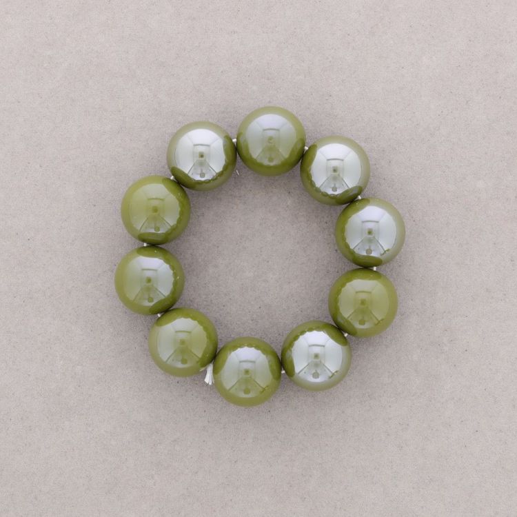 PULSERA ELÁSTICA CUENTAS BOLAS RESINA