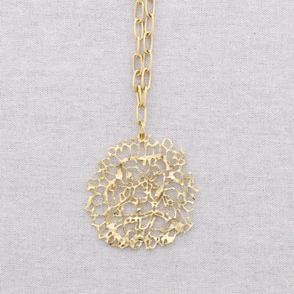 COLLAR LARGO ACERO COLGANTE MEDALLA FILIGRANA