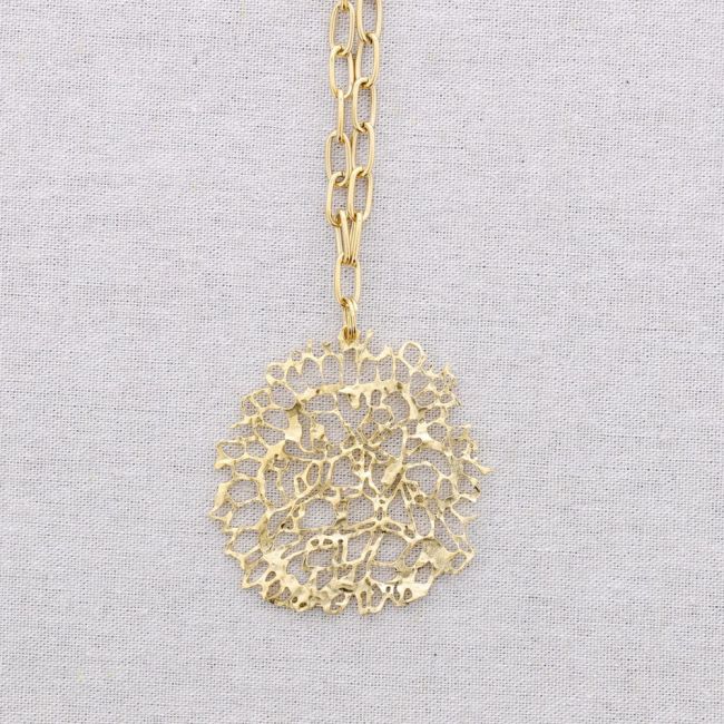 COLLAR LARGO ACERO COLGANTE MEDALLA FILIGRANA