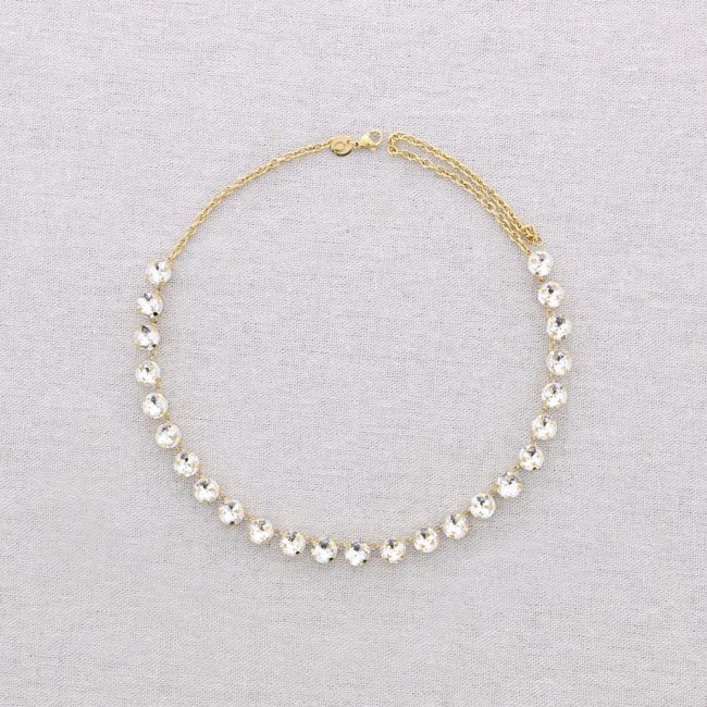 STEEL NECKLACE WITH CRYSTAL BEADS