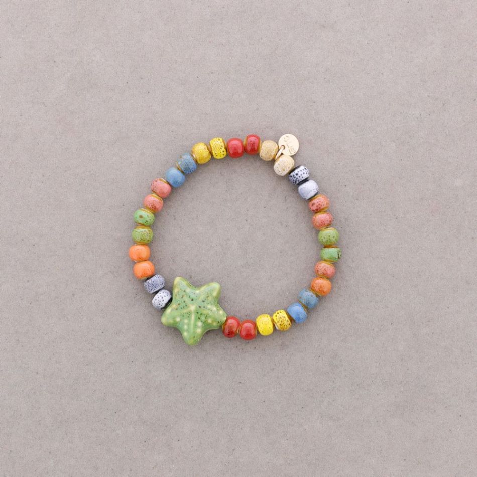 PULSERA ELÁSTICA ESTRELLA CUENTAS CERÁMICA