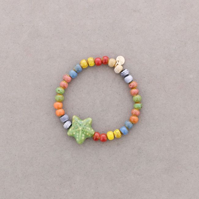 PULSERA ELÁSTICA ESTRELLA CUENTAS CERÁMICA