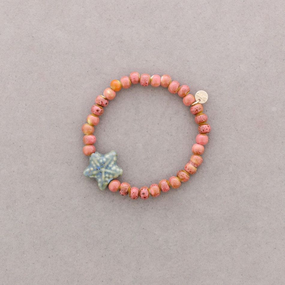 PULSERA ELÁSTICA ESTRELLA CUENTAS CERÁMICA
