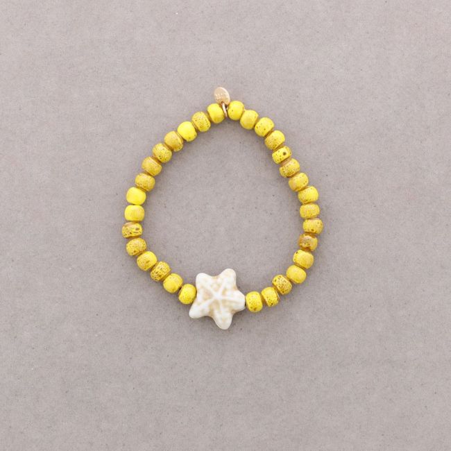 PULSERA ELÁSTICA ESTRELLA CUENTAS CERÁMICA