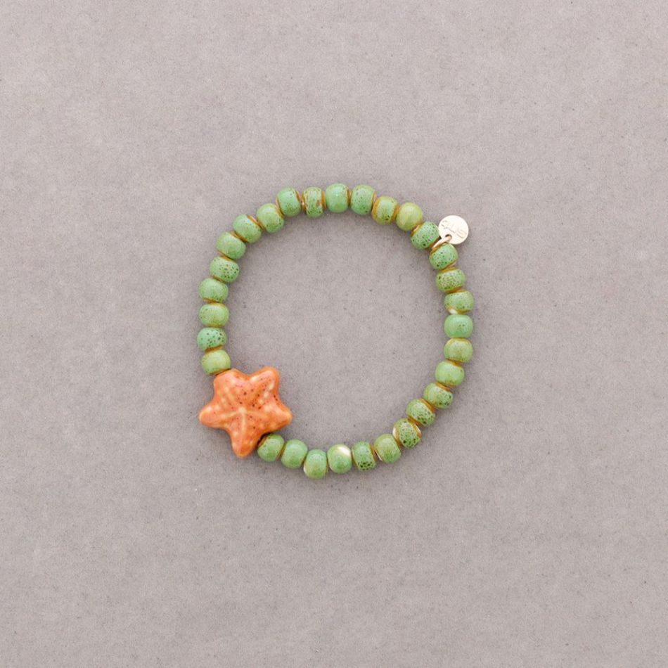 PULSERA ELÁSTICA ESTRELLA CUENTAS CERÁMICA