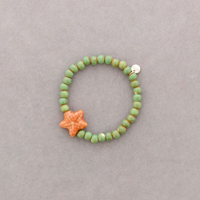 PULSERA ELÁSTICA ESTRELLA CUENTAS CERÁMICA