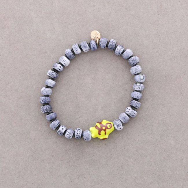 ELASTIC BRACELET FISH CERAMIC BEADS