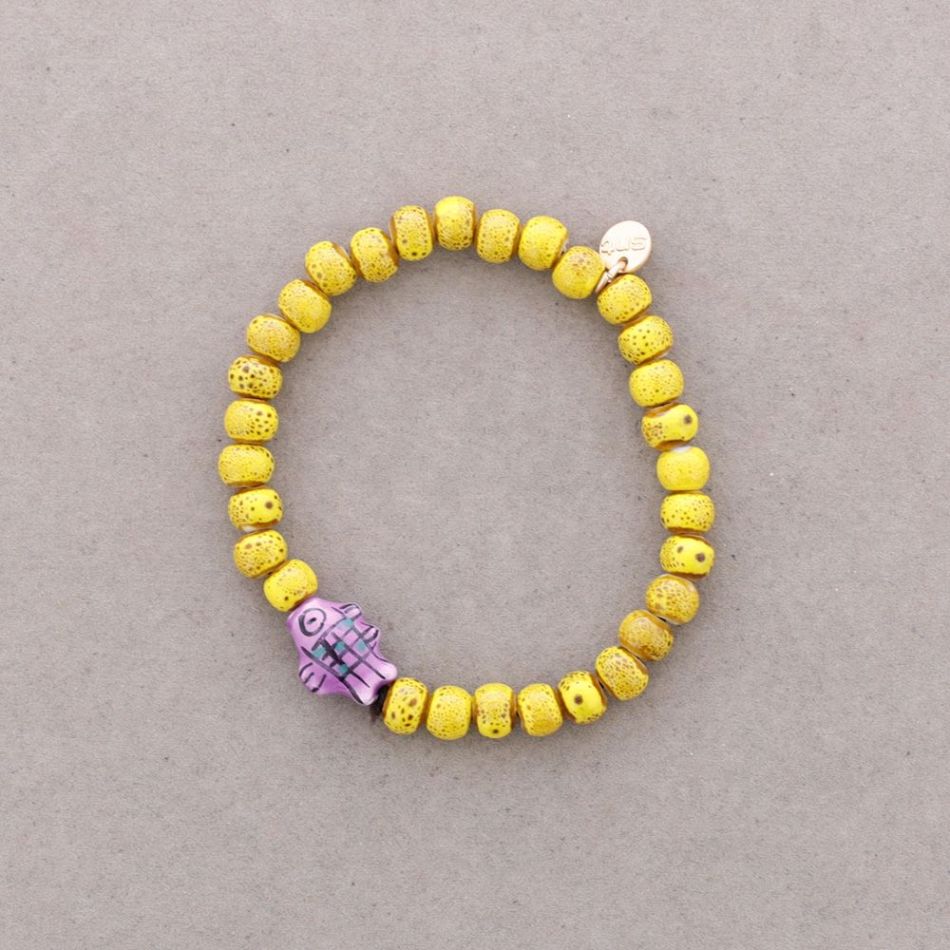 ELASTIC BRACELET FISH CERAMIC BEADS
