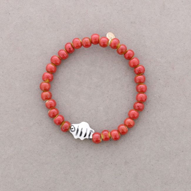ELASTIC BRACELET FISH CERAMIC BEADS