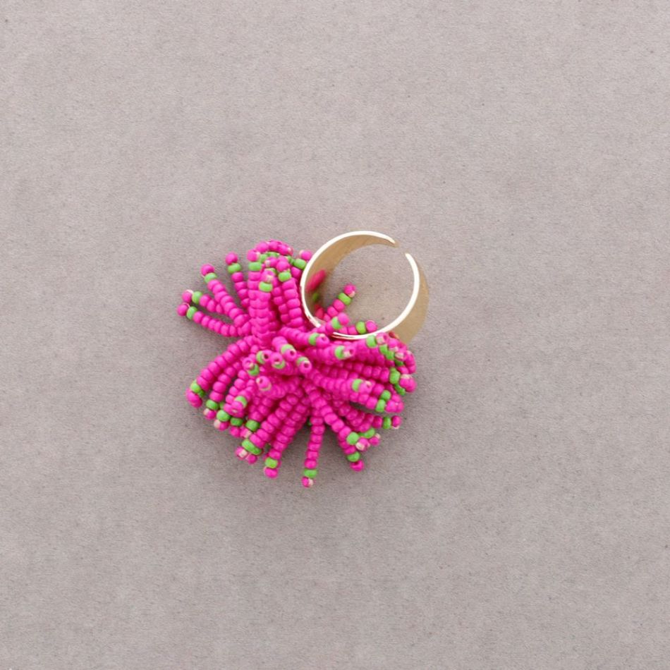 ANILLO POMPOM ABALORIOS