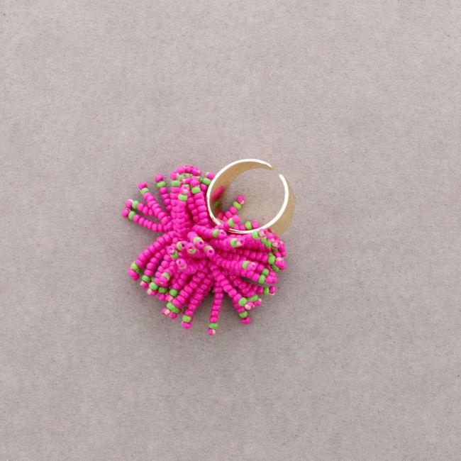 ANILLO POMPOM ABALORIOS