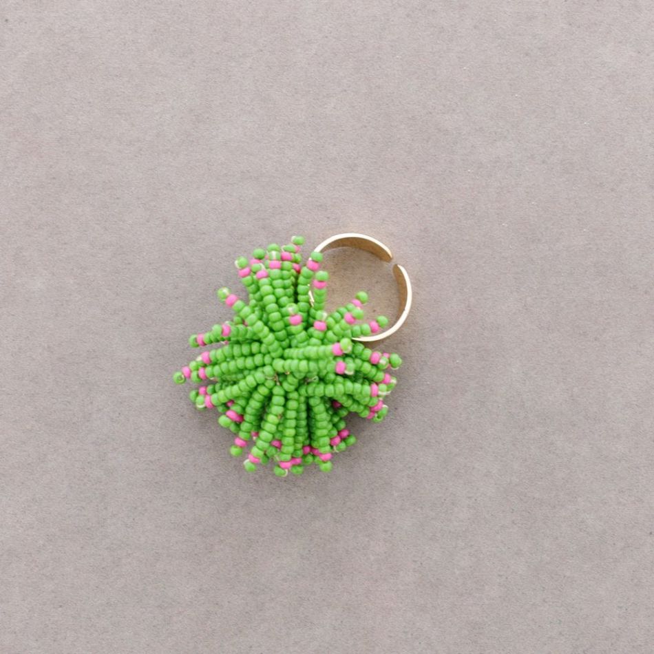 ANILLO POMPOM ABALORIOS