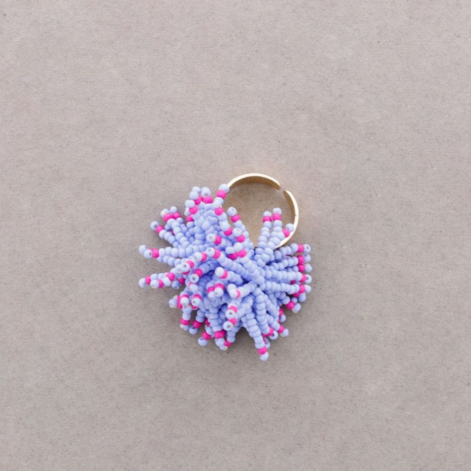 ANILLO POMPOM ABALORIOS