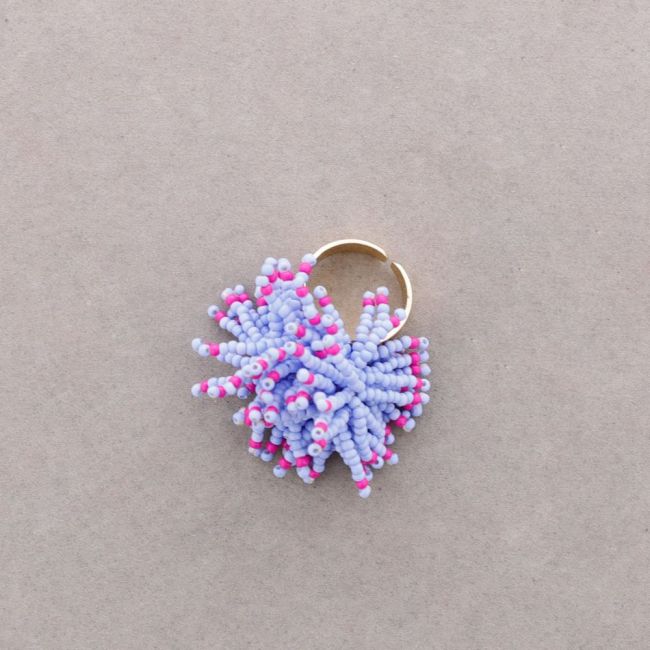 ANILLO POMPOM ABALORIOS