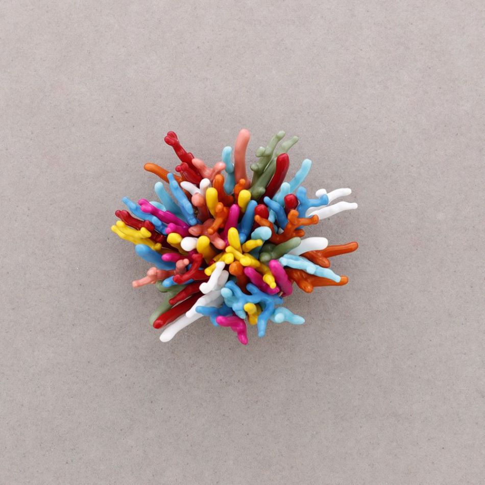 BROCHE FLOR CORAL RESINA