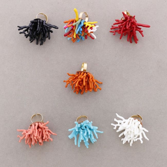 ANILLO FLOR CORAL RESINA