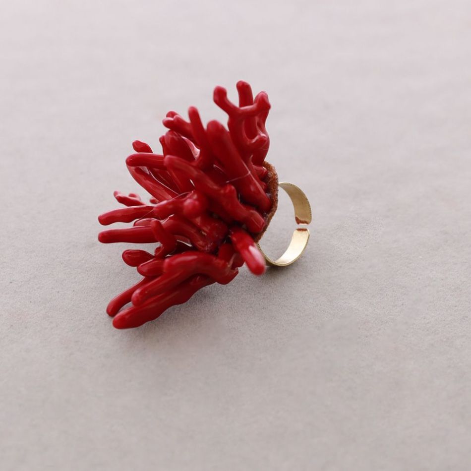 ANILLO FLOR CORAL RESINA