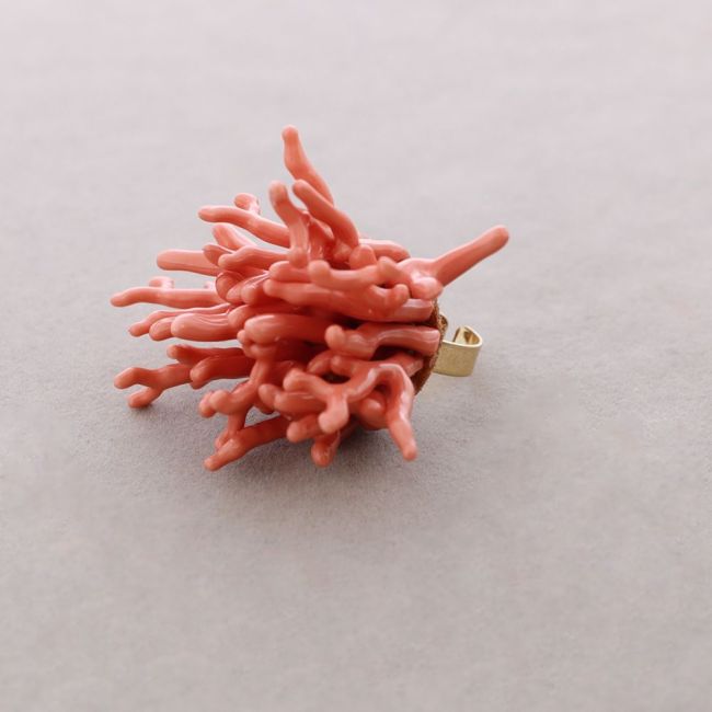 ANILLO FLOR CORAL RESINA
