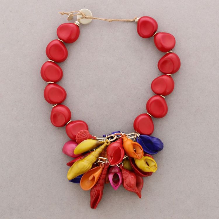 CHOKER BEADS PENDANT SHELLS RESIN