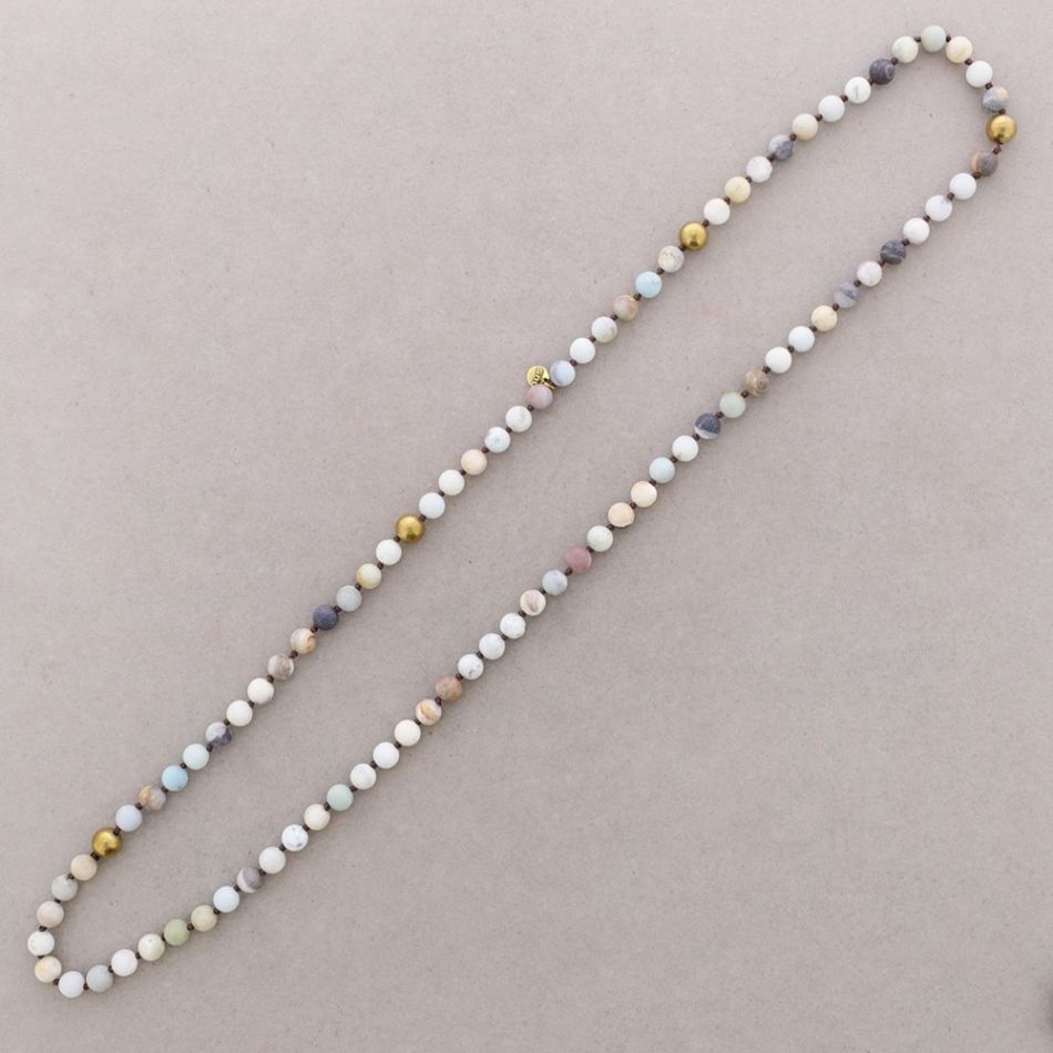 LONG NECKLACE WITH FACETED STONES