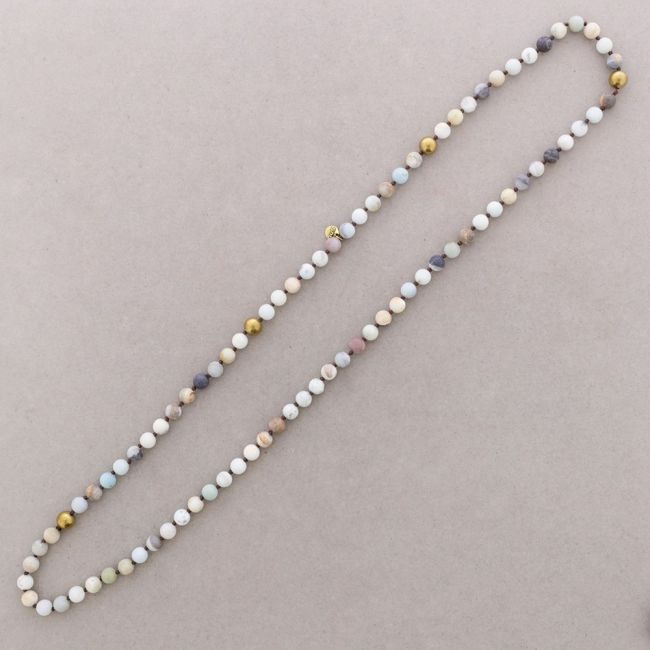 LONG NECKLACE WITH FACETED STONES