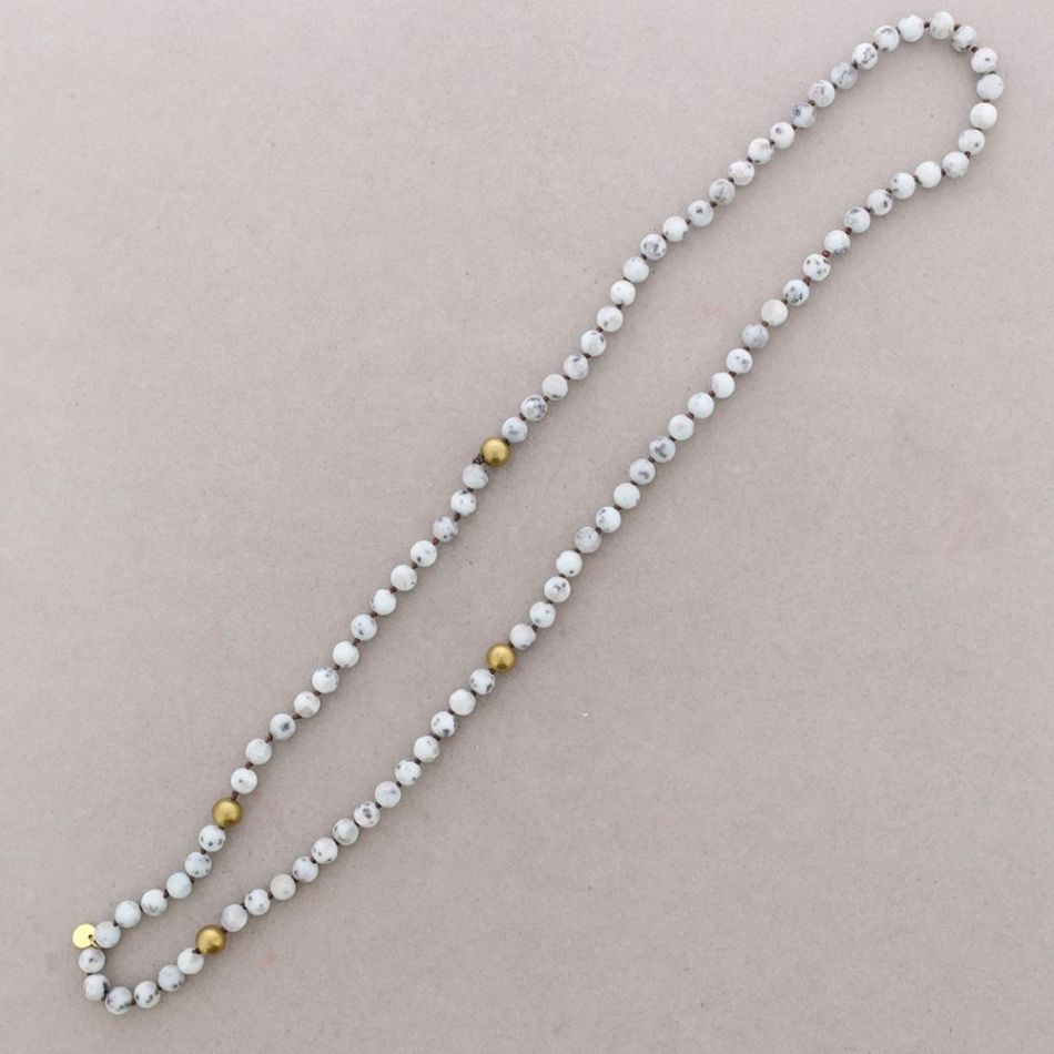 LONG NECKLACE WITH FACETED STONES