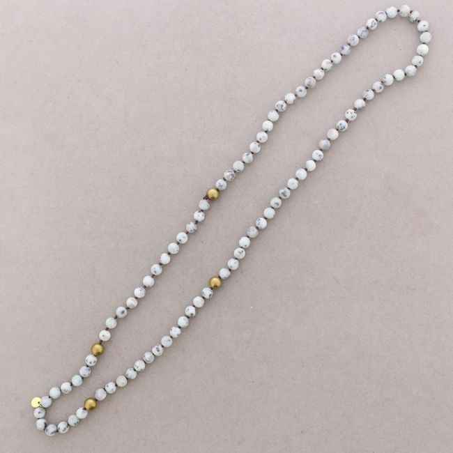 LONG NECKLACE WITH FACETED STONES