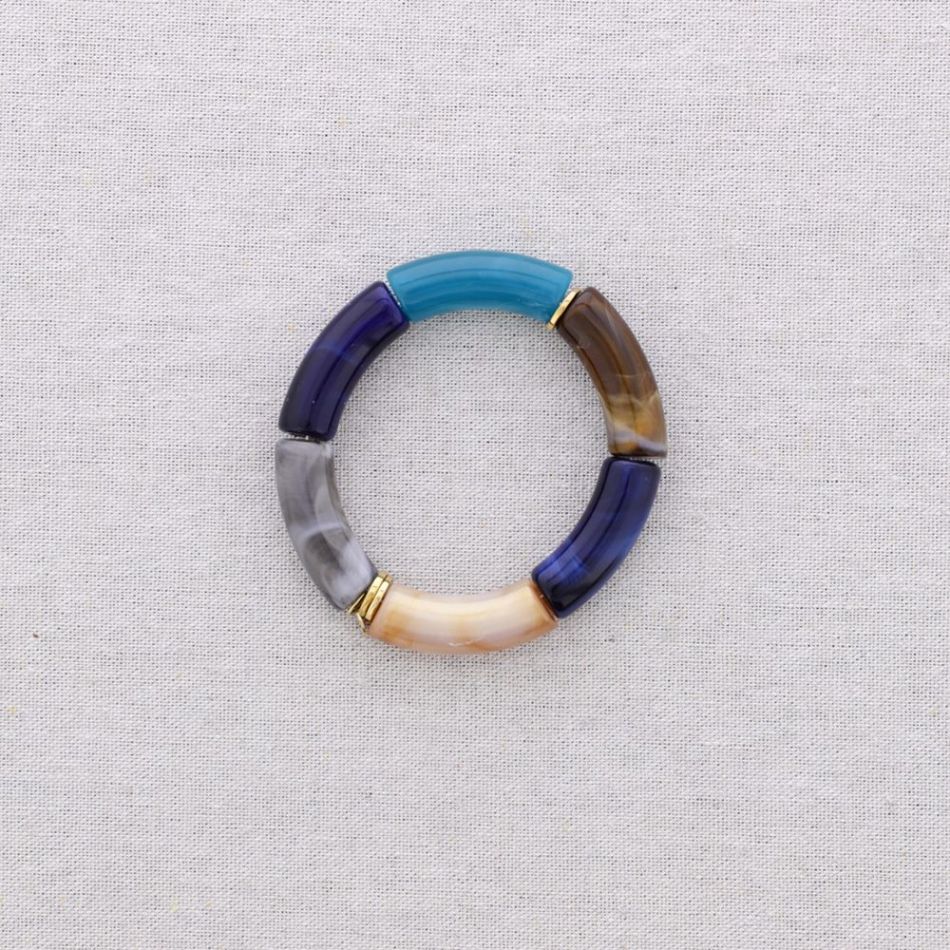 PULSERA ACERO TUBOS RESINA