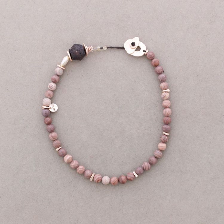 CULTIVATED PEARL STONE BALLS SHORT NECKLACE