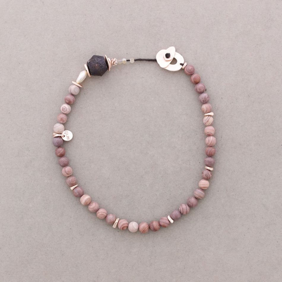 CULTIVATED PEARL STONE BALLS SHORT NECKLACE