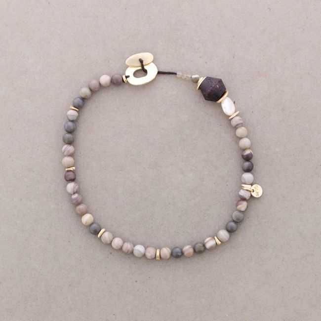 CULTIVATED PEARL STONE BALLS SHORT NECKLACE