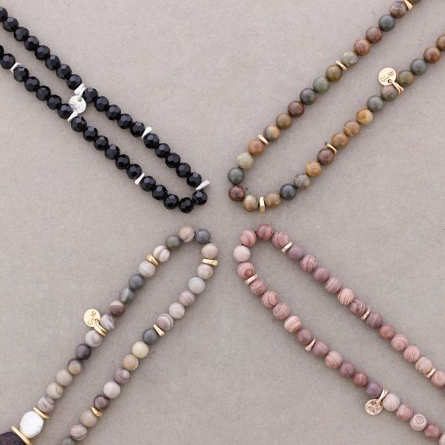 CULTIVATED PEARL STONE BALLS SHORT NECKLACE