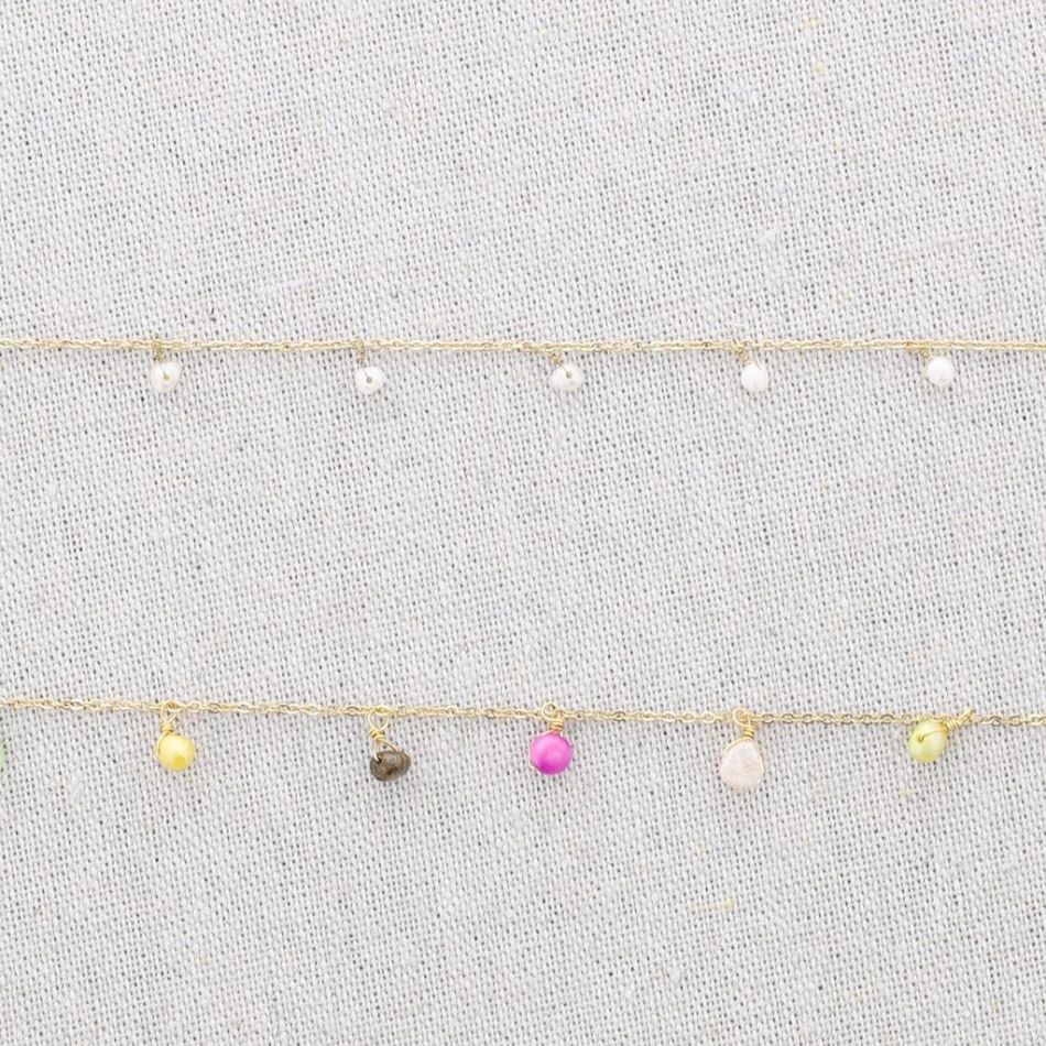 STEEL SHORT NECKLACE WITH PEARL PENDANTS