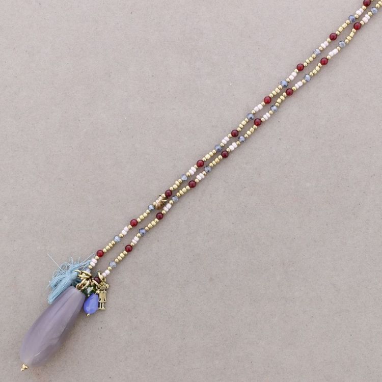 COLLAR LARGO PIEDRAS COLGANTES