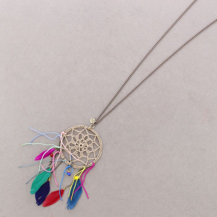 COLLAR LARGO COLGANTES FLECOS